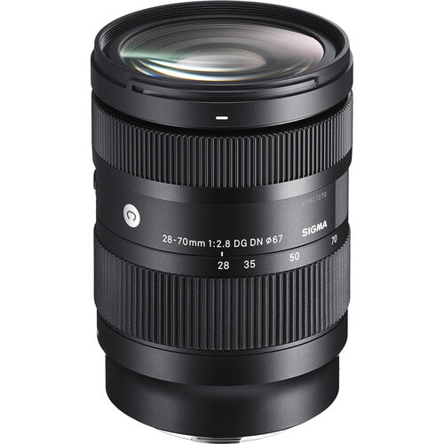 Sigma 28-70mm f/2.8 DG DN Contemporary standard zoom lens for full-frame mirrorless cameras featuring constant f/2.8 aperture, advanced optics, and compact lightweight design.