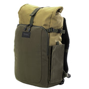 The Backpack combines vintage style with modern functionality, it offers secure camera storage, a rolltop design, and space for up to 4 lenses.
