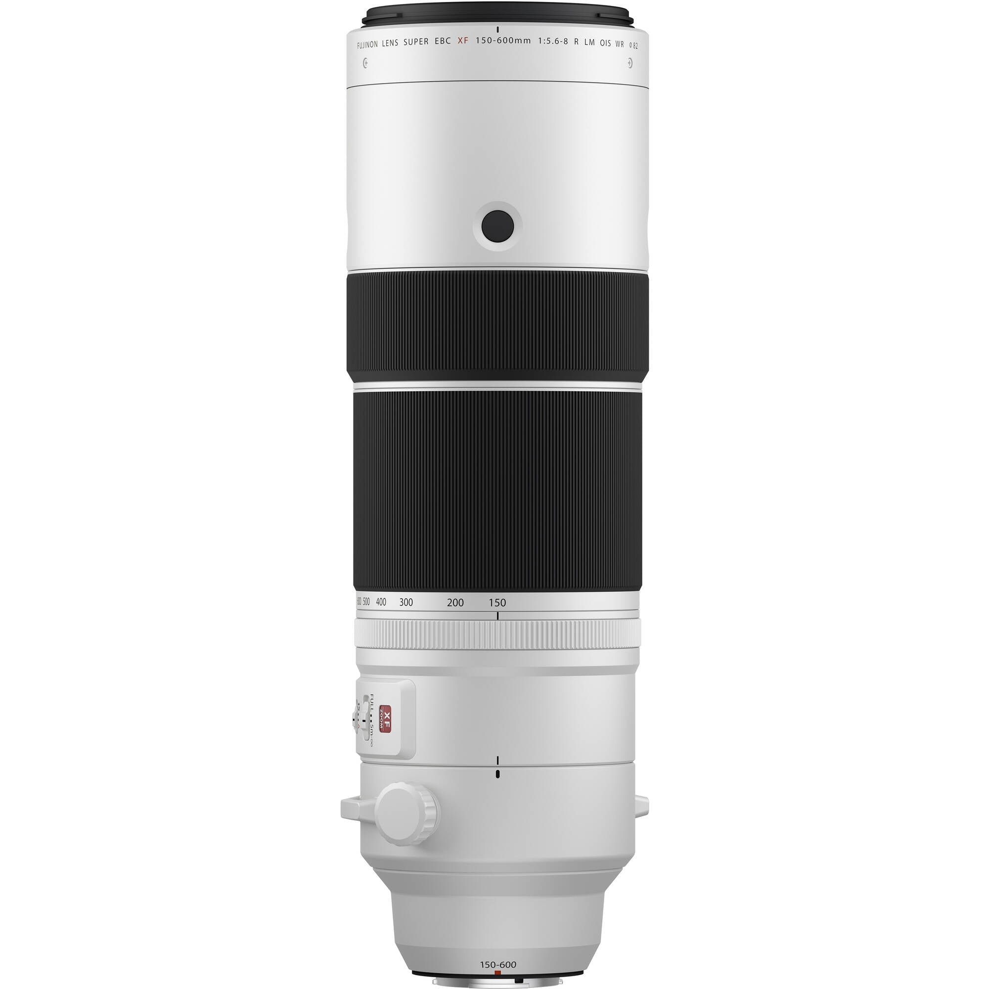 Camera lens with white and black design on a white background