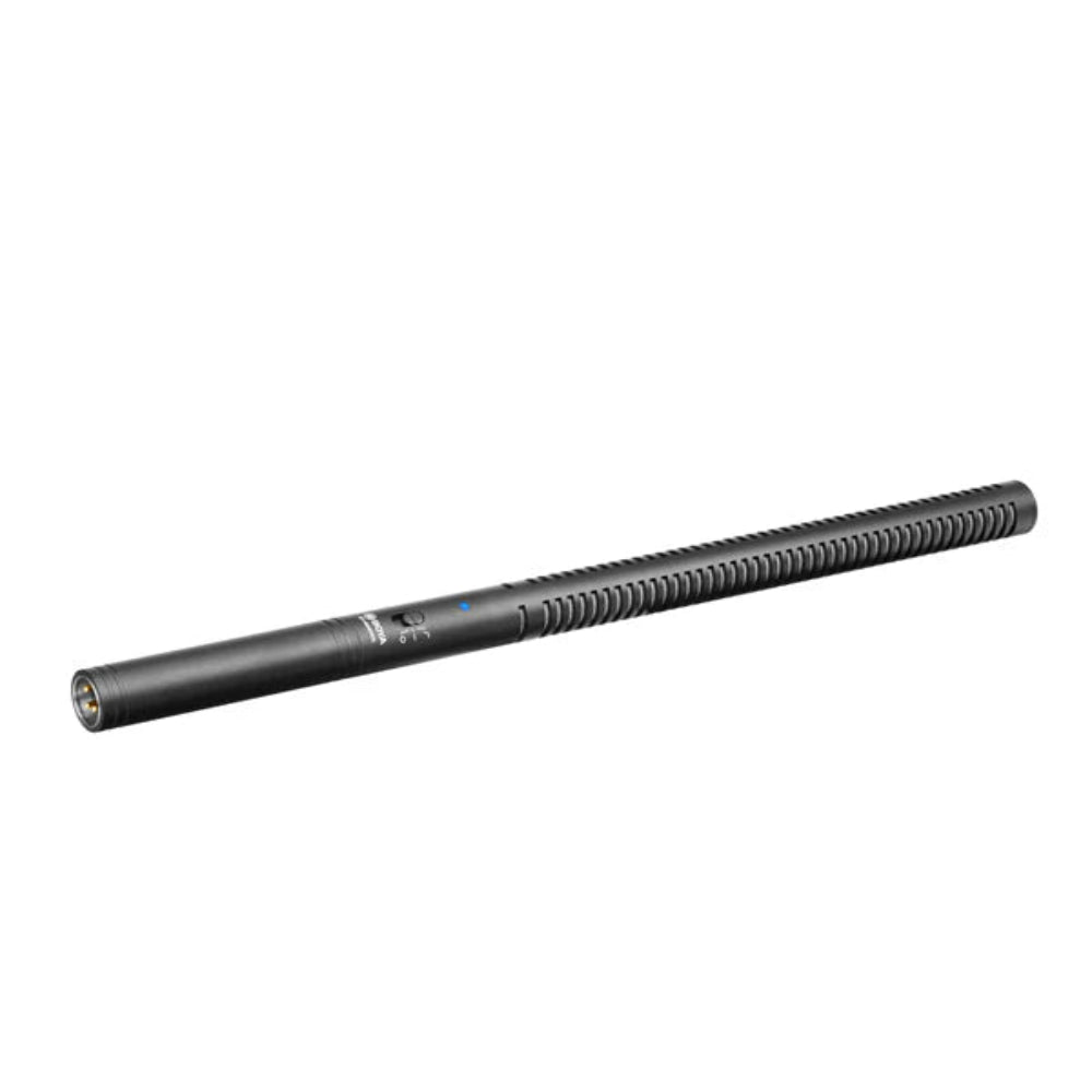 The Boya BY-BM6060L is a super-cardioid shotgun microphone offering precise directionality, ideal for capturing clear sound in films and sound design.