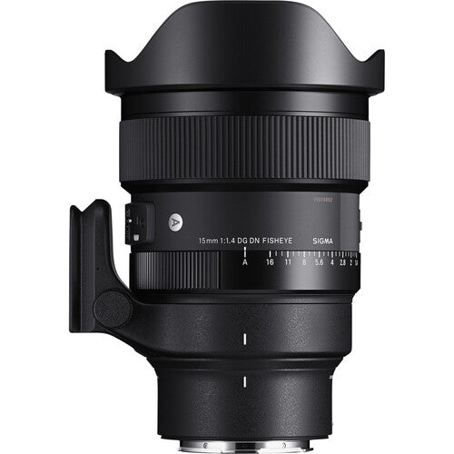 Sigma 15mm f/1.4 DG DN Diagonal Fisheye Art lens with 180-degree angle of view, advanced optical design for high resolution and clarity, ideal for astrophotography and creative wide-angle shots.
