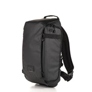 Black backpack on a white background