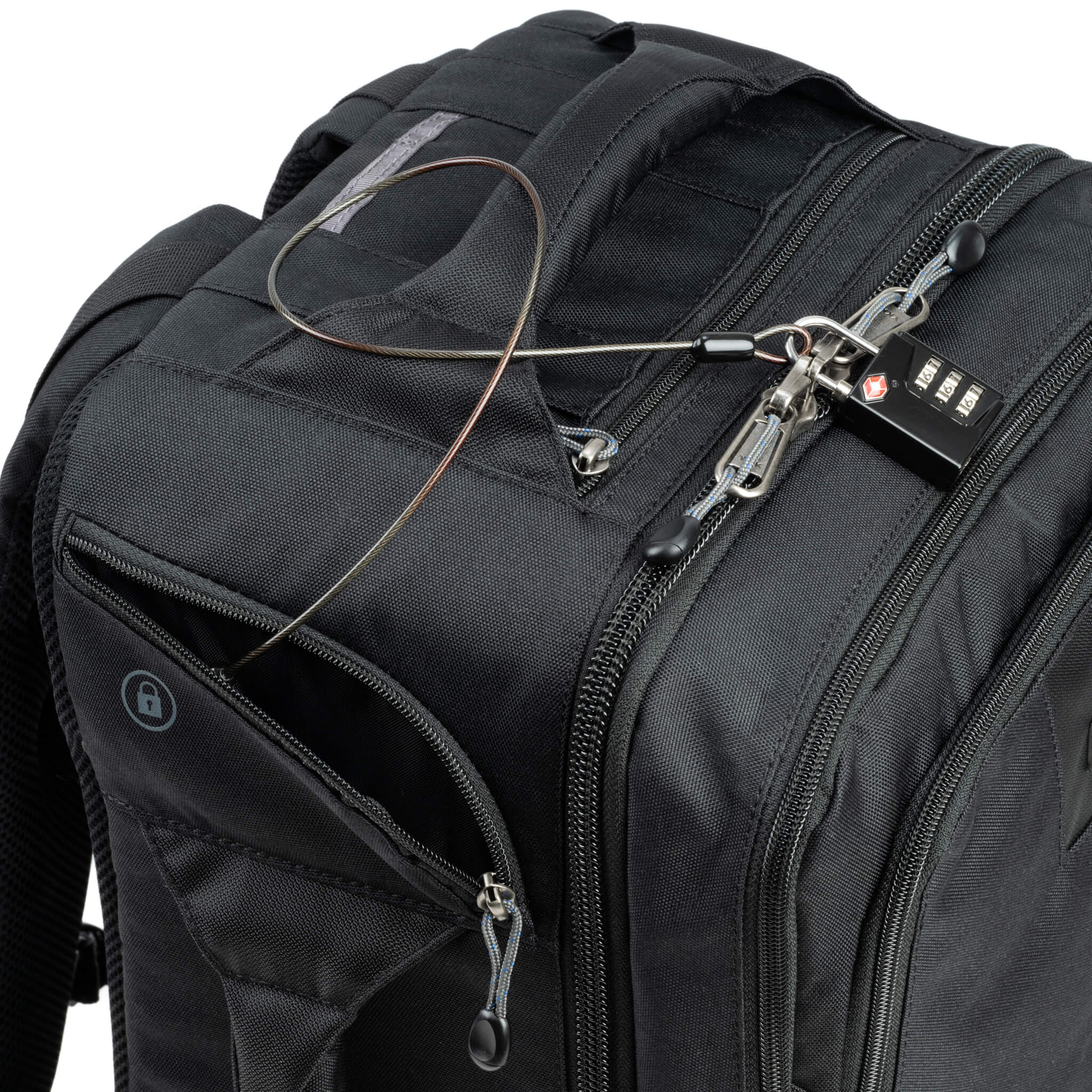 Think Tank Airport Commuter camera backpack — black carry-on bag with padded camera compartment, laptop sleeve, and side tripod straps.