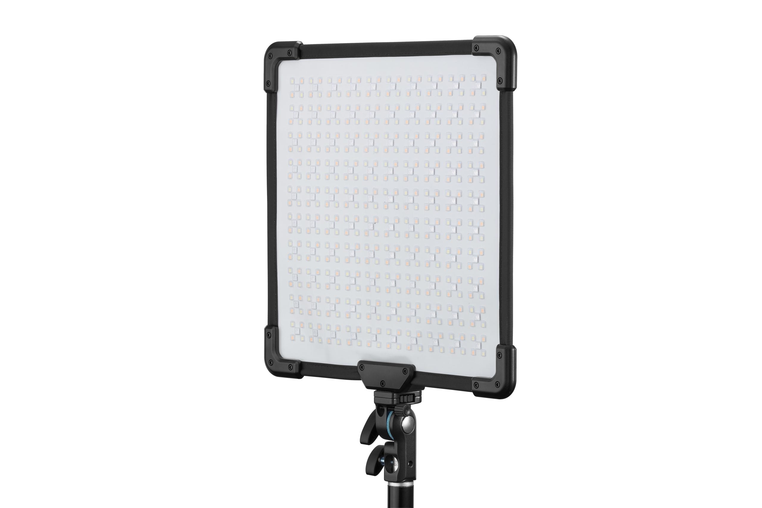 Godox FH50R RGB LED flexible light panel, 31.7x31.1x3.4 cm, color temp 2500-10000K with full RGB control, CRI/TLCI 96, 14 built-in light effects, wireless Bluetooth and 2.4G control, lightweight and bendable, includes adapter holder and carry bag