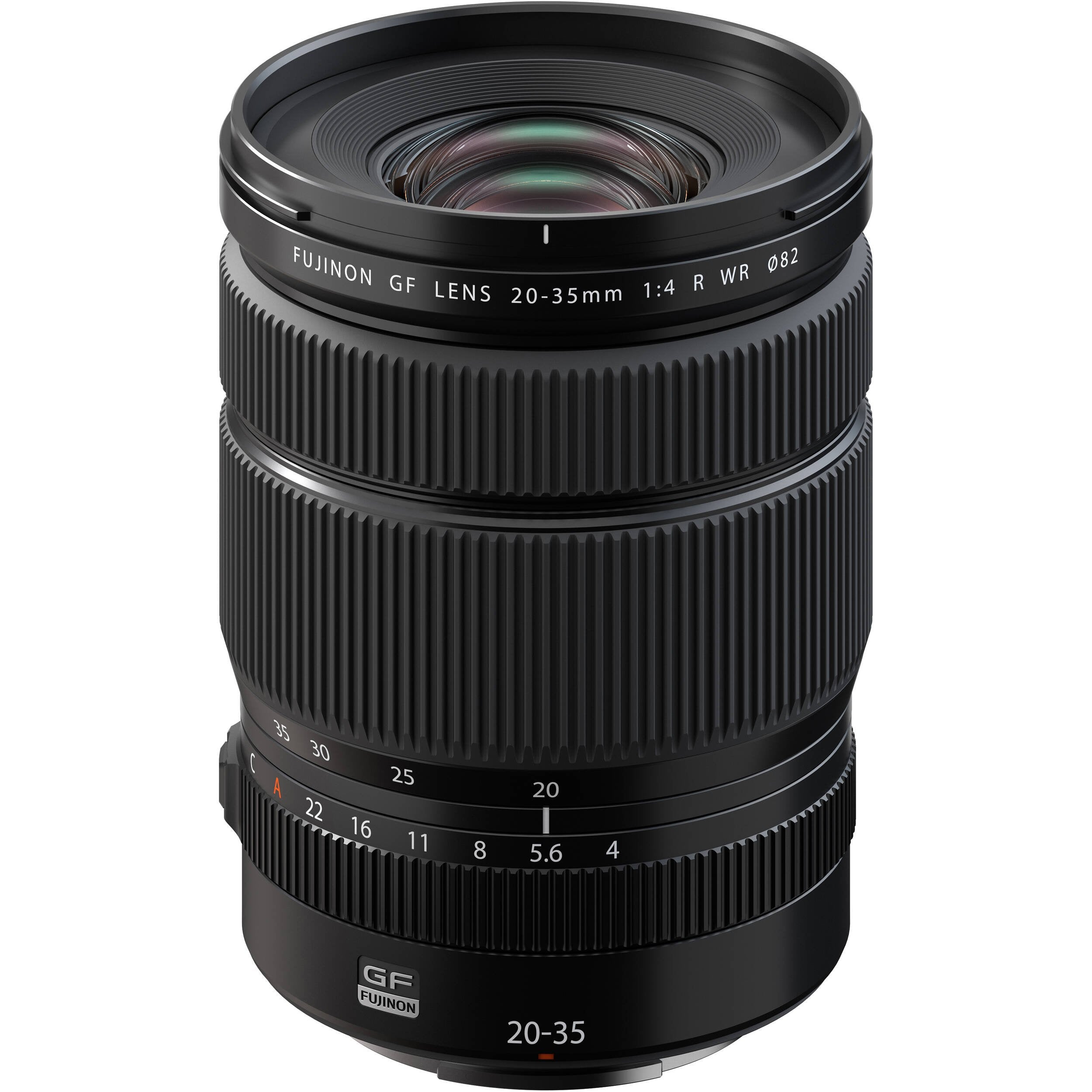 Fujifilm GF 20-35mm f/1.4 R WR. Medium-format wide-angle zoom with f/1.4, sharp optics, weather-resistant design, and versatile low-light performance.