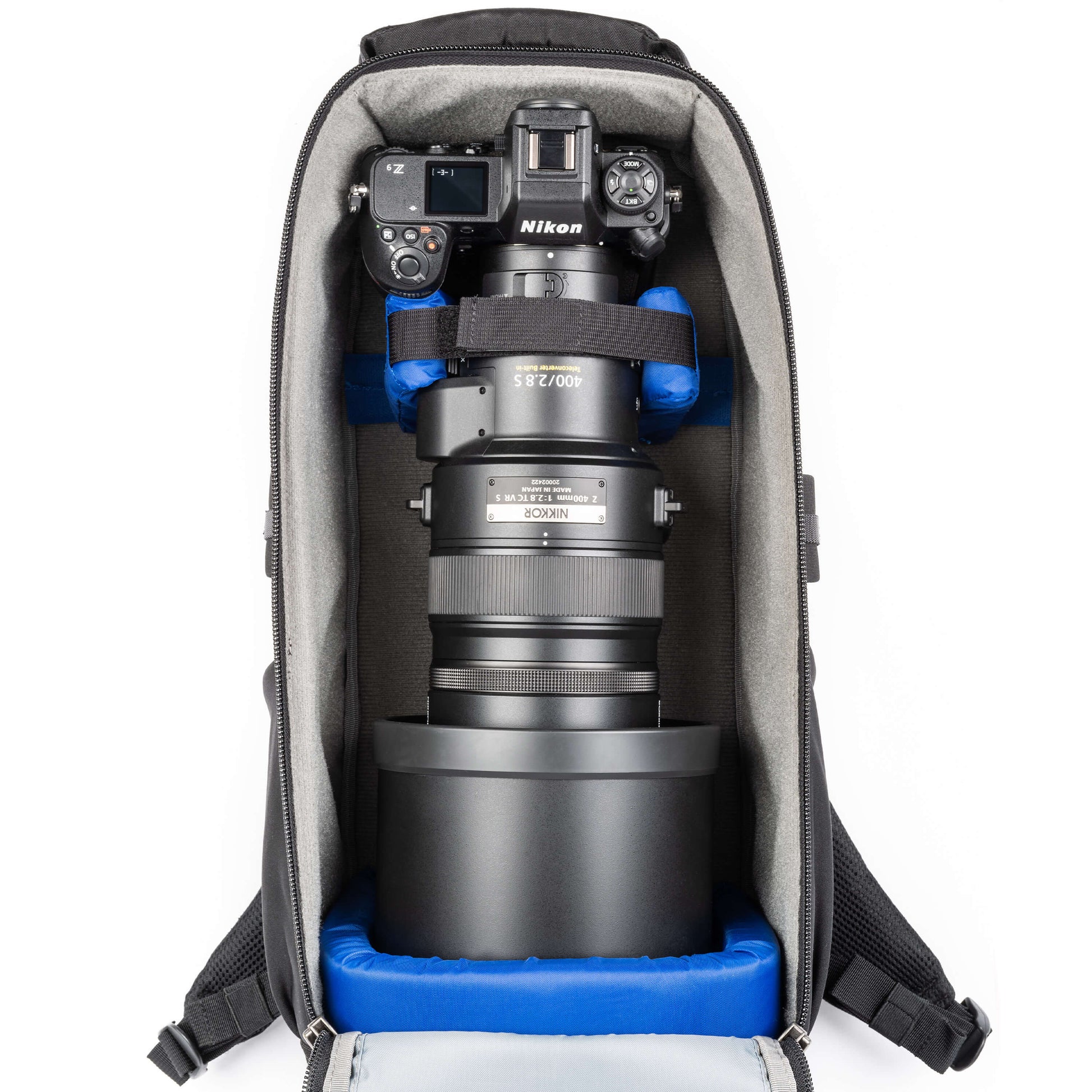 Think Tank Glass Limo backpack — black, sleek roller bag with hard-front panel, camera compartment, and trolley strap