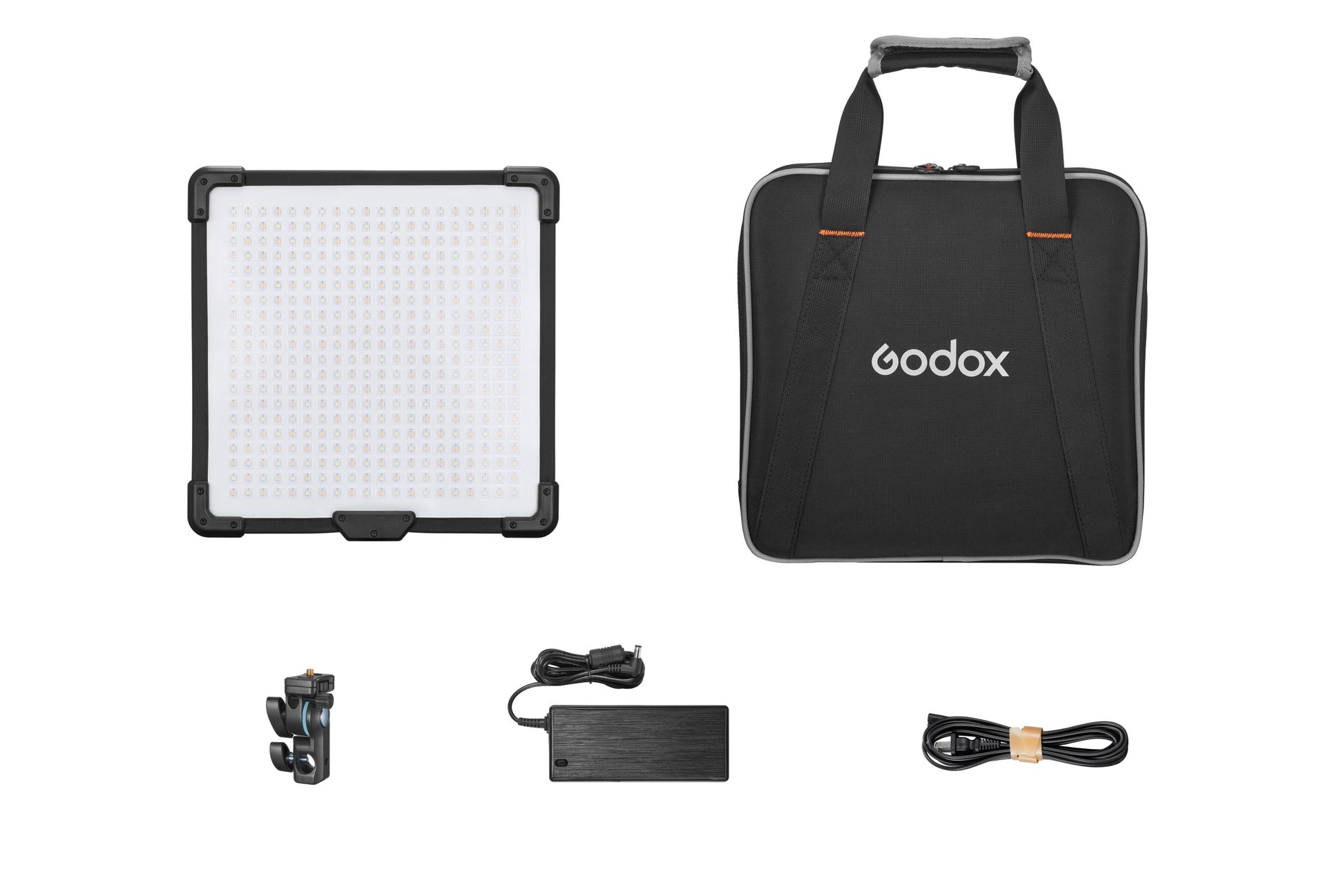 Godox FH50Bi flexible bi-color LED light panel, 30x30cm, foldable, color temp 2800-6500K, CRI/TLCI 97, 11 special effects, wireless control via app or remote, lightweight and slim design for versatile use