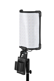 Godox FH50R RGB LED flexible light panel, 31.7x31.1x3.4 cm, color temp 2500-10000K with full RGB control, CRI/TLCI 96, 14 built-in light effects, wireless Bluetooth and 2.4G control, lightweight and bendable, includes adapter holder and carry bag