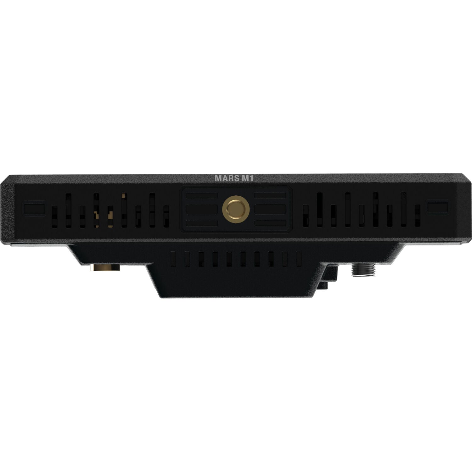 Black electronic device with 'MARS M1' branding on a white background