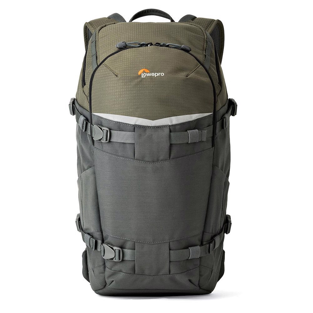 Lowepro Flipside Trek BP 350 AW green camera backpack with body-side access