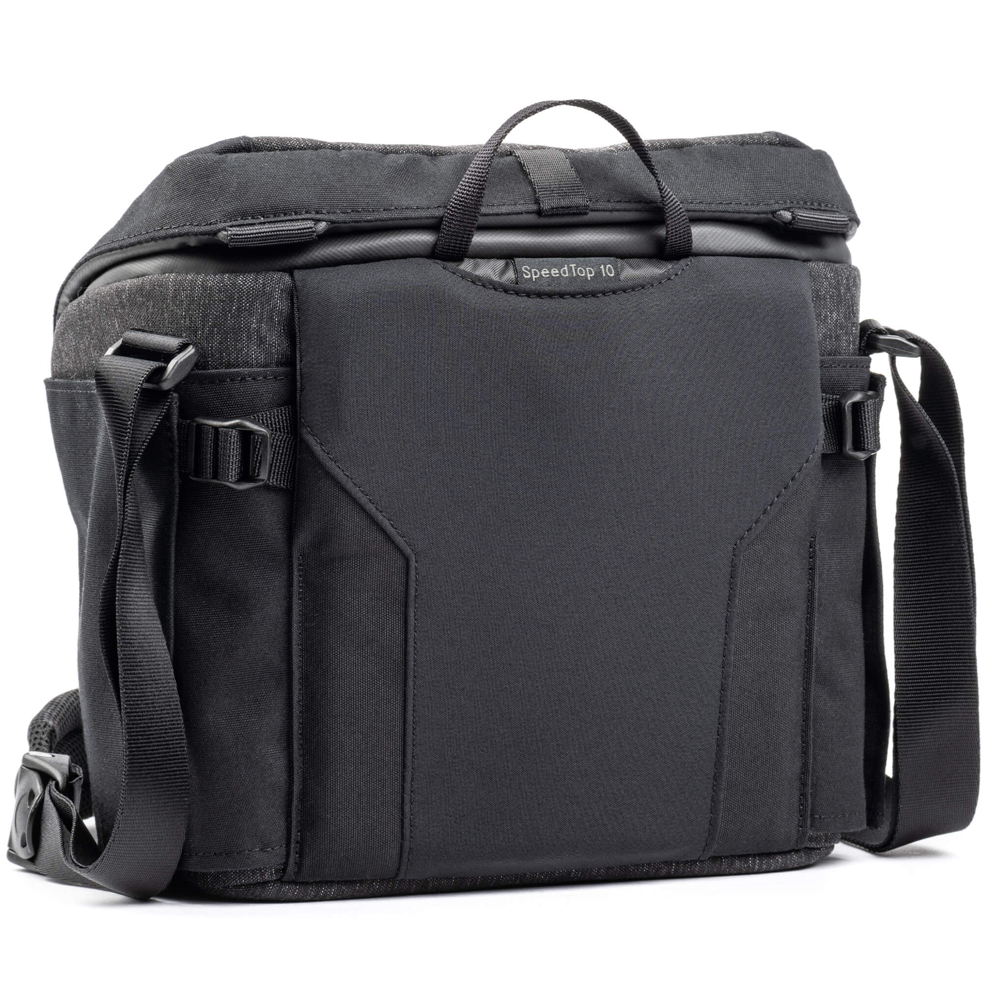 Think Tank SpeedTop 10 — compact crossbody camera bag with magnetic top lid and adjustable strap.