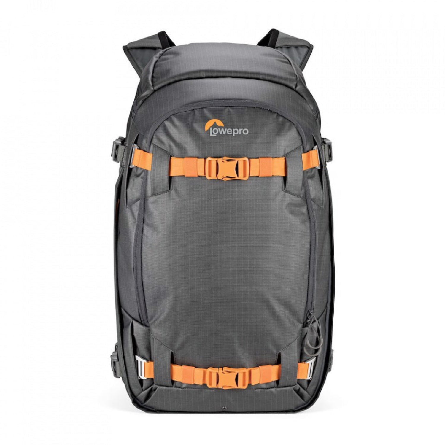 A backpack that carries camera, video and functional outdoor gear. Features a roomy front pocket to fit essentials.