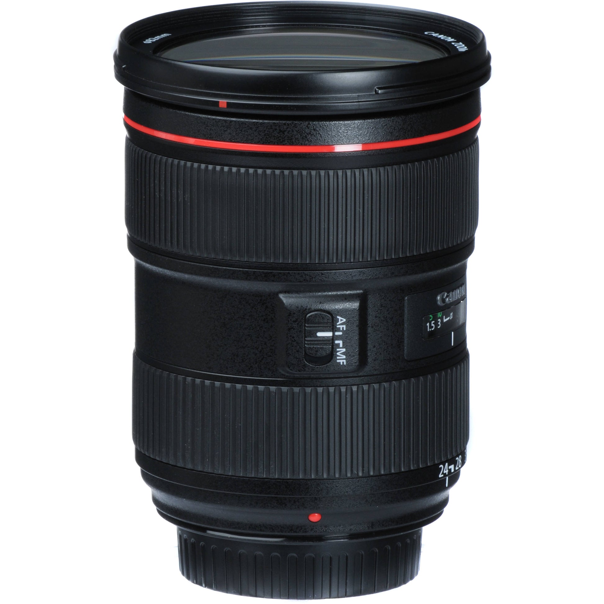 Professional L-series Canon 24-70mm f2.8L USM II DSLR lens isolated