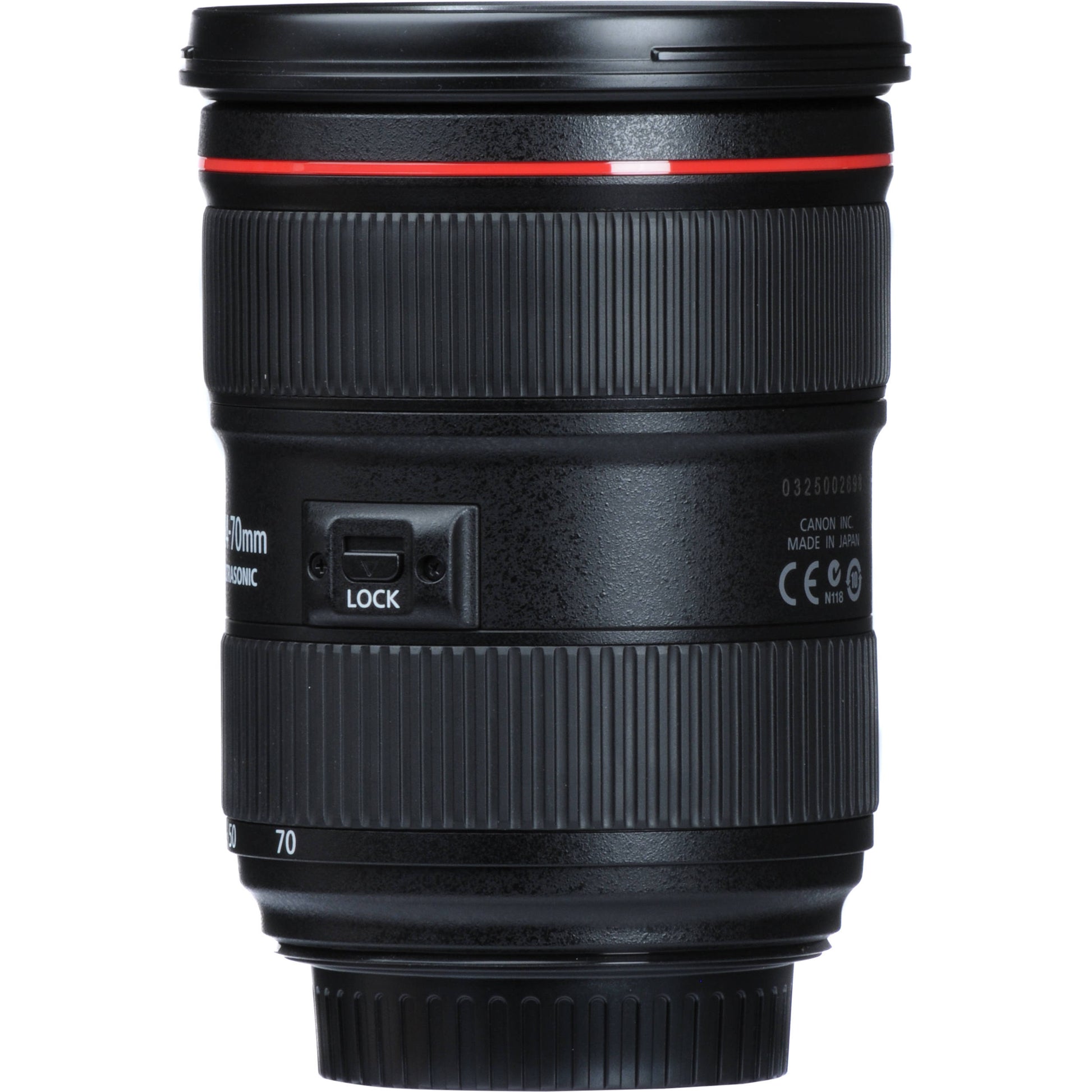 Professional L-series Canon 24-70mm f2.8L USM II DSLR lens isolated