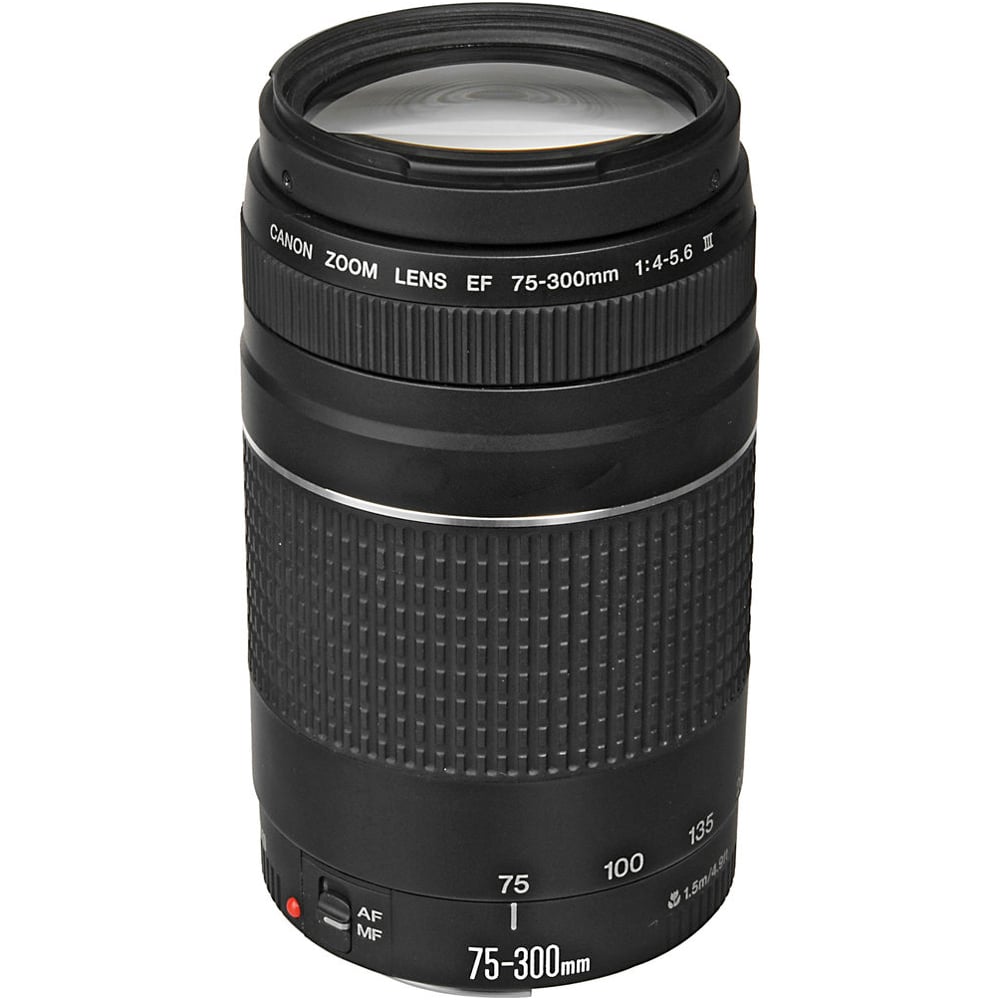 Canon EF 75-300mm f/4-5.6 III telephoto zoom lens with 4x zoom and lightweight design