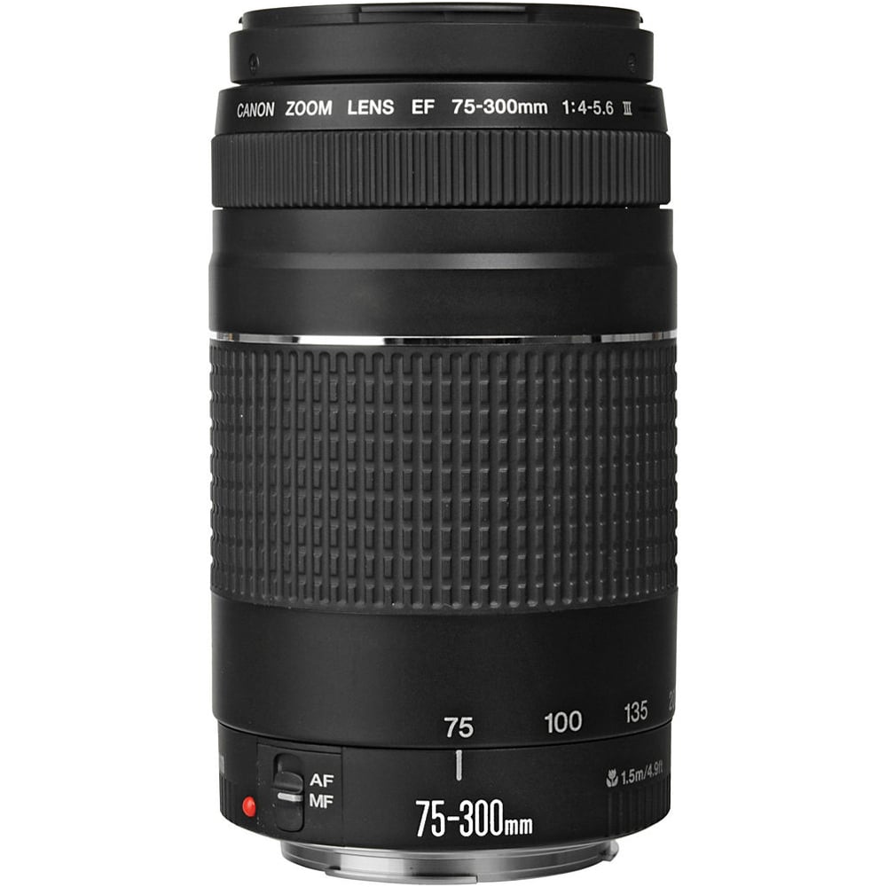 Canon EF 75-300mm f/4-5.6 III telephoto zoom lens with 4x zoom and lightweight design
