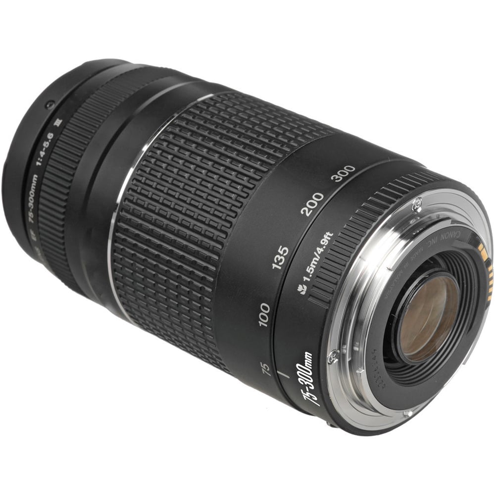 Canon EF 75-300mm f/4-5.6 III telephoto zoom lens with 4x zoom and lightweight design