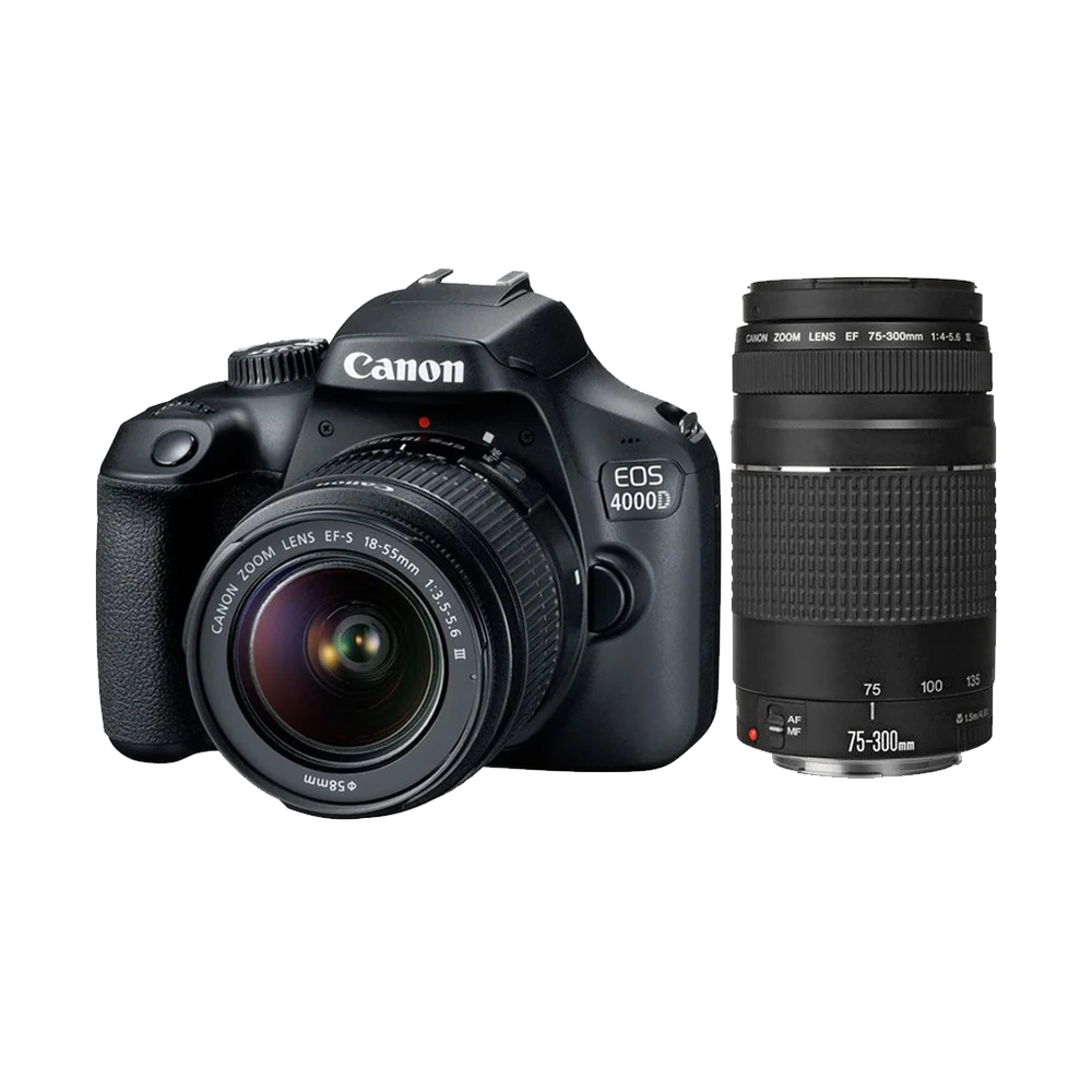Canon EOS 4000D with EF-S 18-55mm III EF 75-300mm III Starter