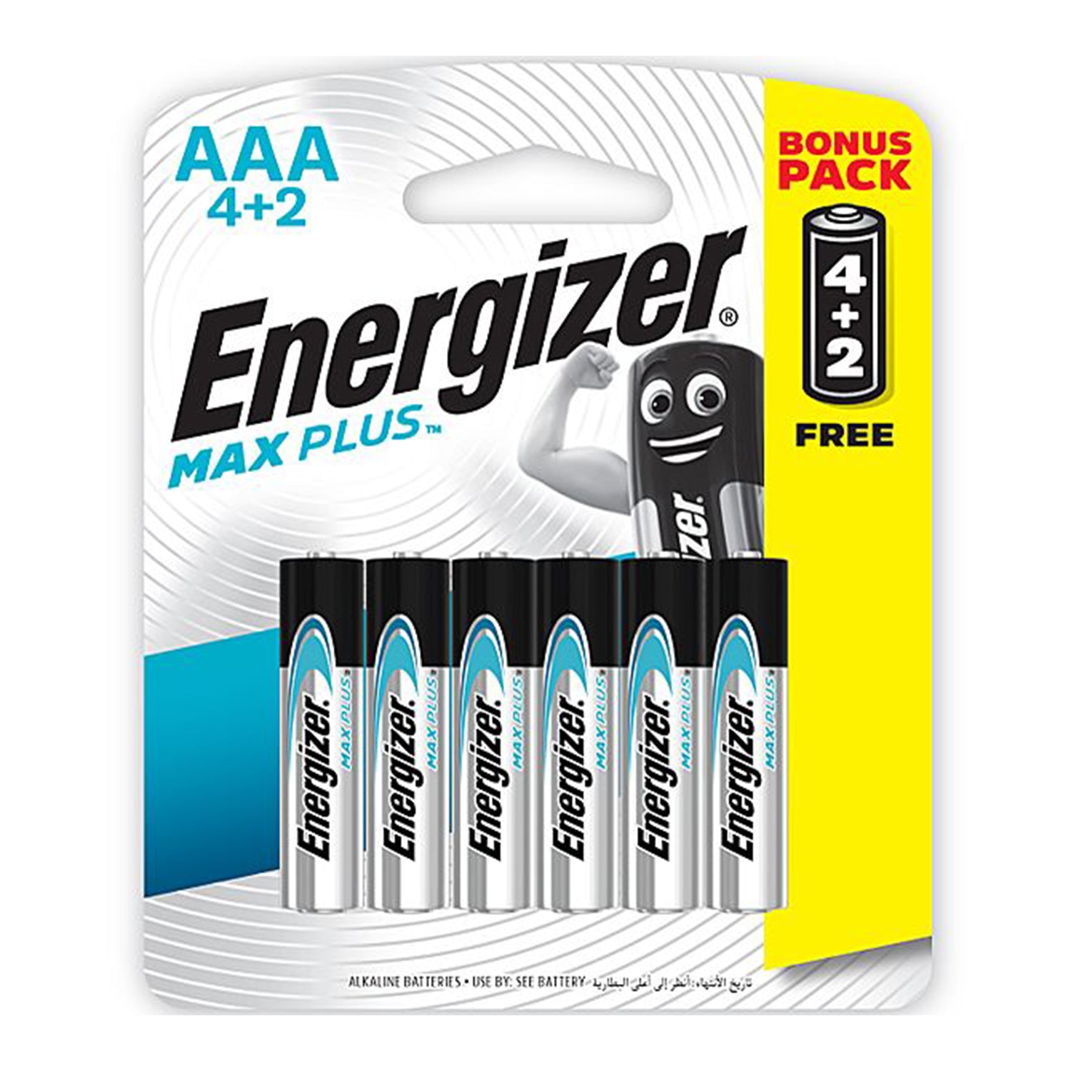 Energizer MAX PLUS AAA high-performance alkaline batteries for high-tech devices.