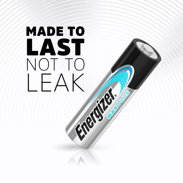 Energizer MAX PLUS AAA high-performance alkaline batteries for high-tech devices.