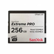 SanDisk Extreme PRO 256GB CFast 2.0 memory card on a white background