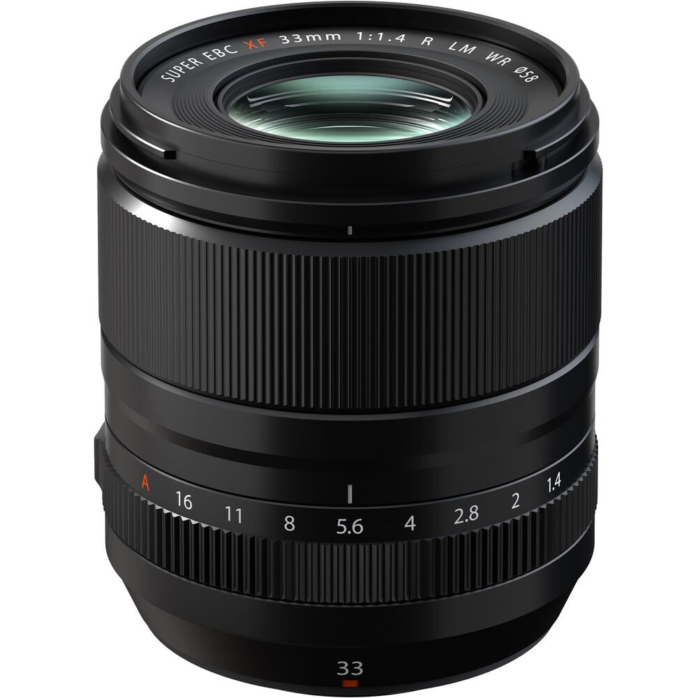 Fujifilm XF 33mm f/1.4 – fast prime lens with linear motor autofocus, weather resistance, and superb edge-to-edge sharpness.