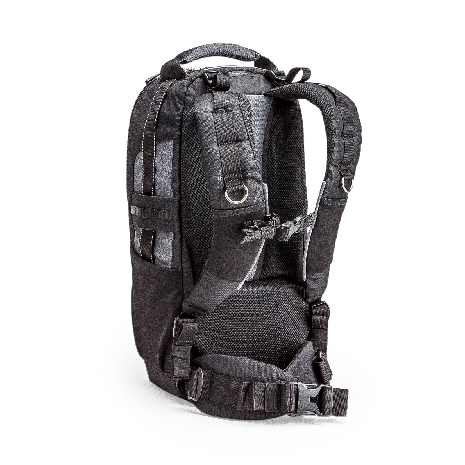 Think Tank Glass Limo backpack — black, sleek roller bag with hard-front panel, camera compartment, and trolley strap