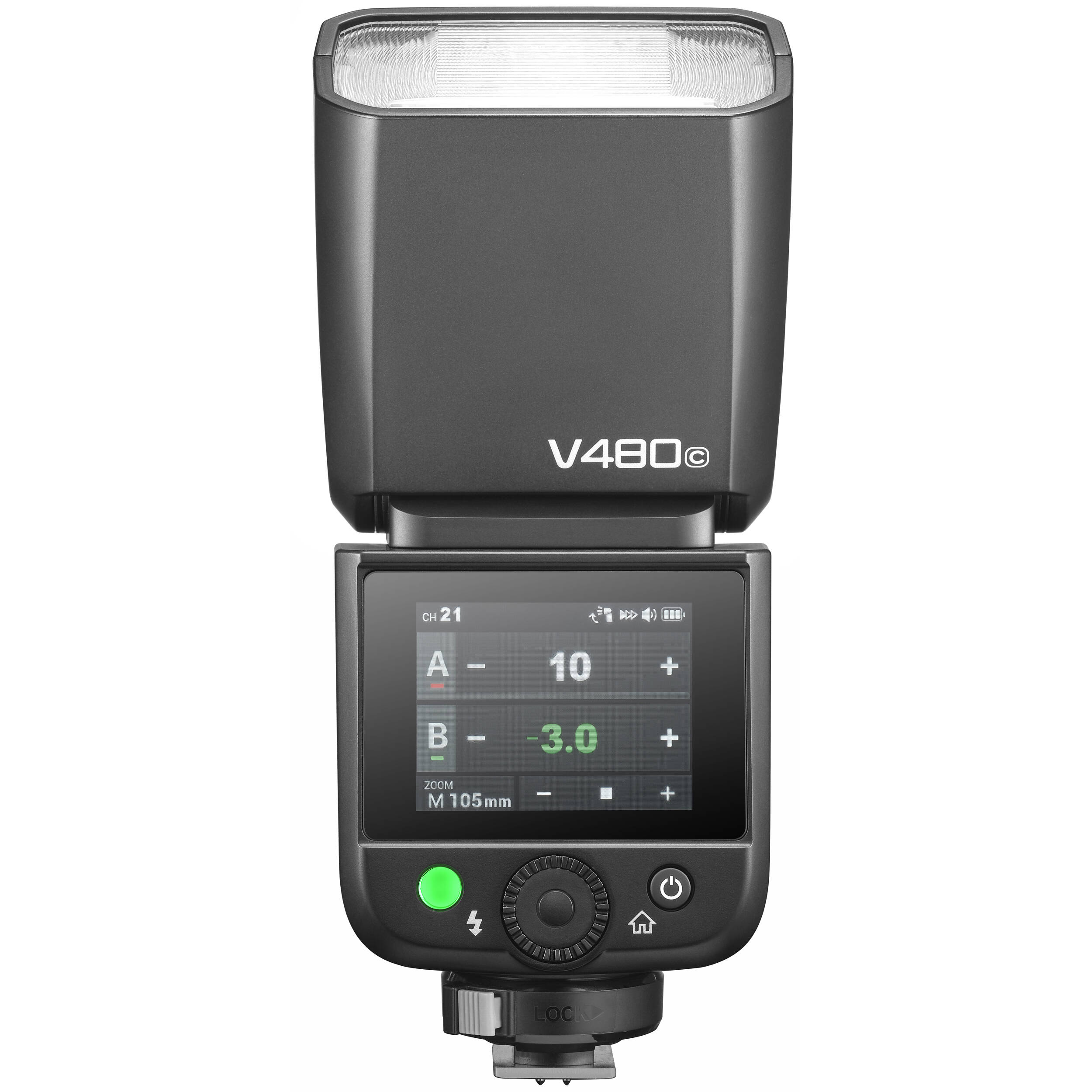Godox V480C TTL Flash for Canon – compact, wireless speedlight with HSS and rechargeable battery.