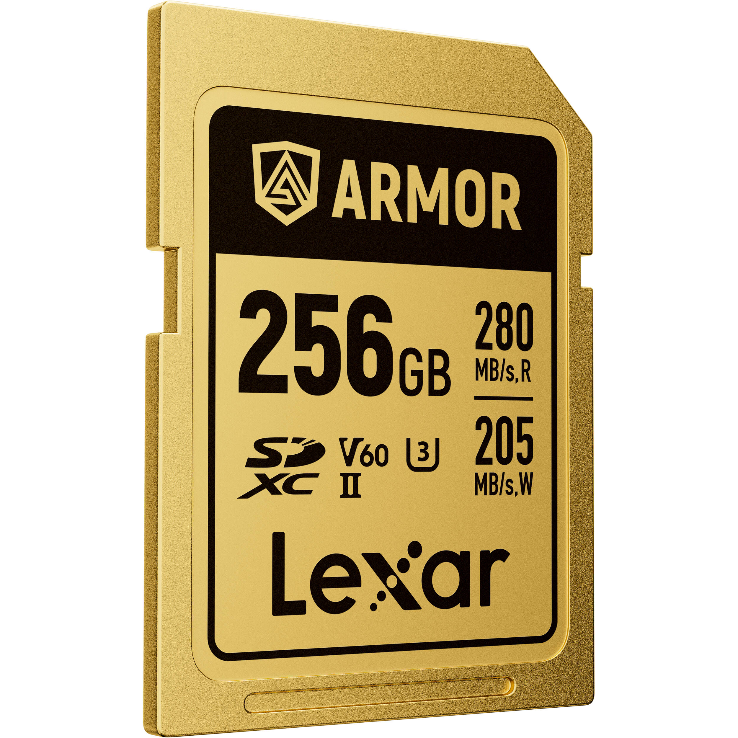 Rugged Lexar SD card with IP68 rating and 280MB/s read speed.