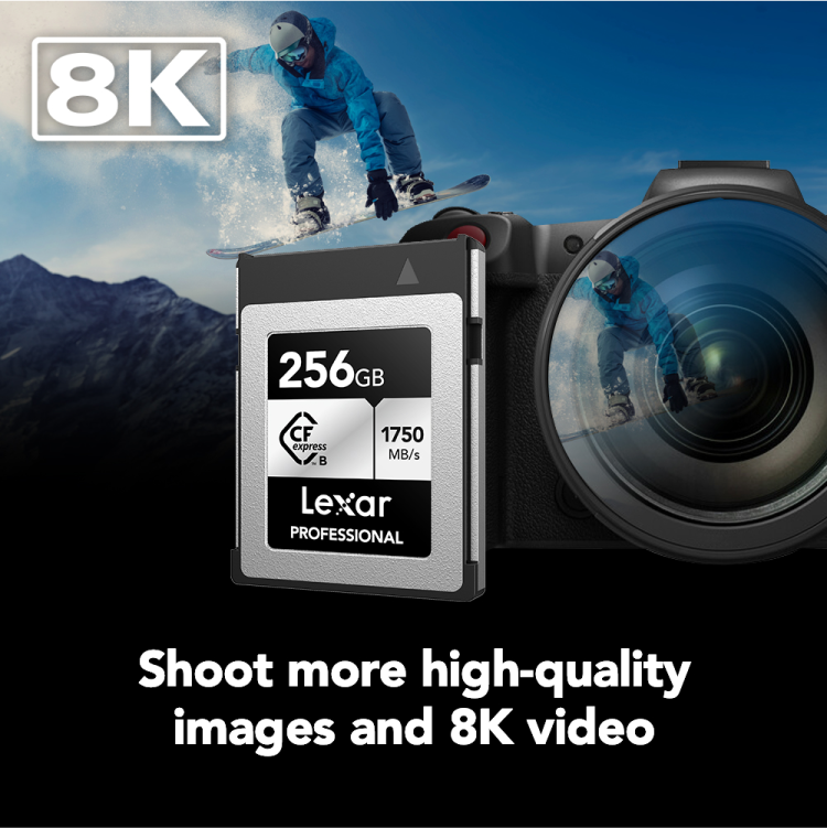 Lexar Professional CFexpress Type B Card Silver for high-speed 8K video and photography