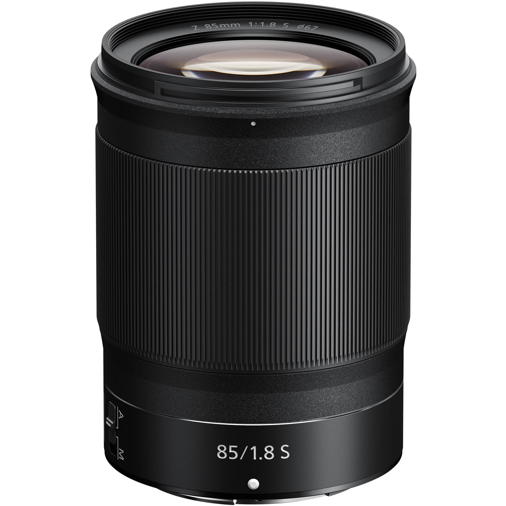 Nikon Z lens with specifications on a white background