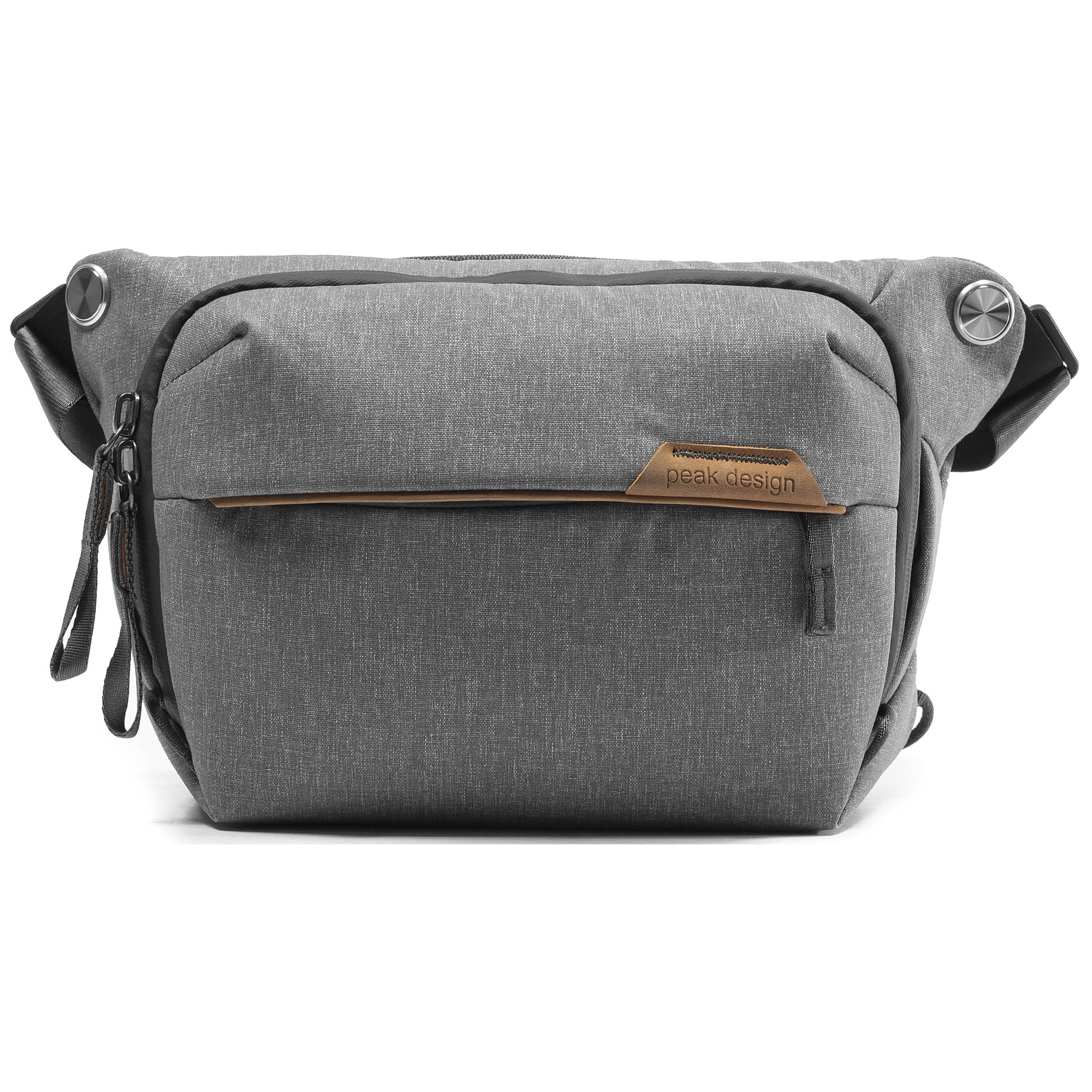 Everyday Sling V2.0 3L ash bag worn as waist or shoulder sling with zippered compartments.