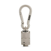 RODE Universal Thread Adaptor Kit with brass and stainless-steel thread adapters in a magnetic carabiner case.