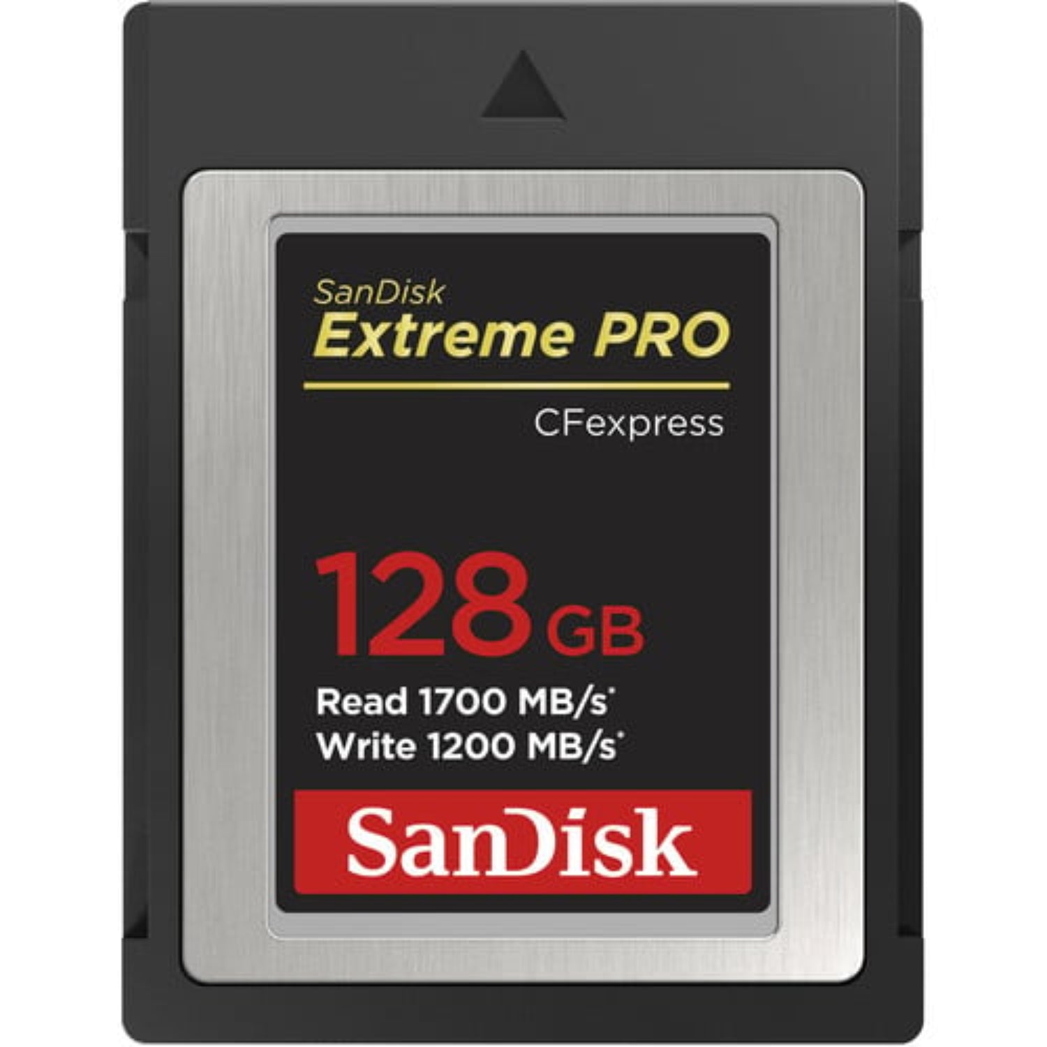 The SanDisk 128GB Extreme PRO CFexpress Memory Card Type B boasts high-speed, consistent recording at read speeds of up to 1700MBs and 1200MBs write speeds.