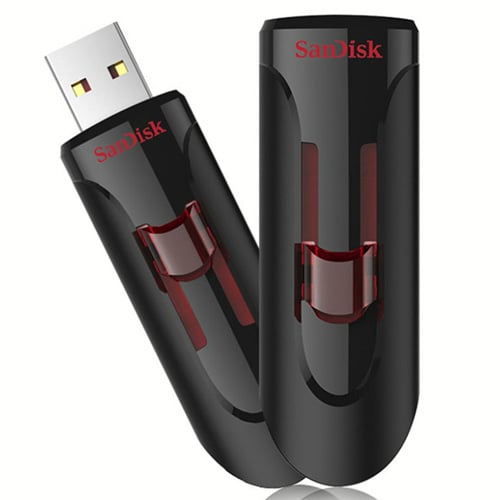 SanDisk Cruzer Glide USB 3.0 Flash Drive with retractable connector design.