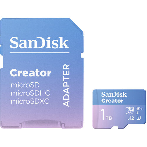 SanDisk Creator UHS-I microSD (1TB) – high-speed storage for 4K video, photos, and social media content. Perfect for creators on the go.