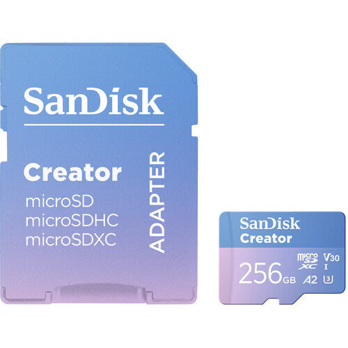 SanDisk Creator UHS-I microSD Memory Card (256GB) – fast, reliable card for 4K content creation.