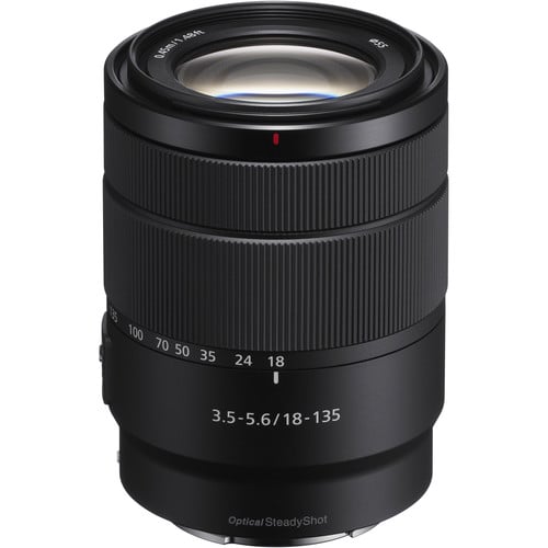 Sony E 18-135mm f/3.5-5.6 OSS Zoom Lens – versatile all-in-one zoom with Optical SteadyShot, covering wide to telephoto focal lengths for travel, everyday, and video use.