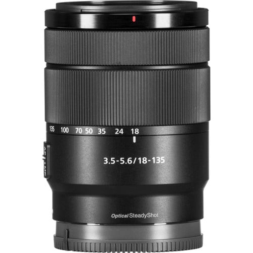Sony E 18-135mm f/3.5-5.6 OSS Zoom Lens – versatile all-in-one zoom with Optical SteadyShot, covering wide to telephoto focal lengths for travel, everyday, and video use.