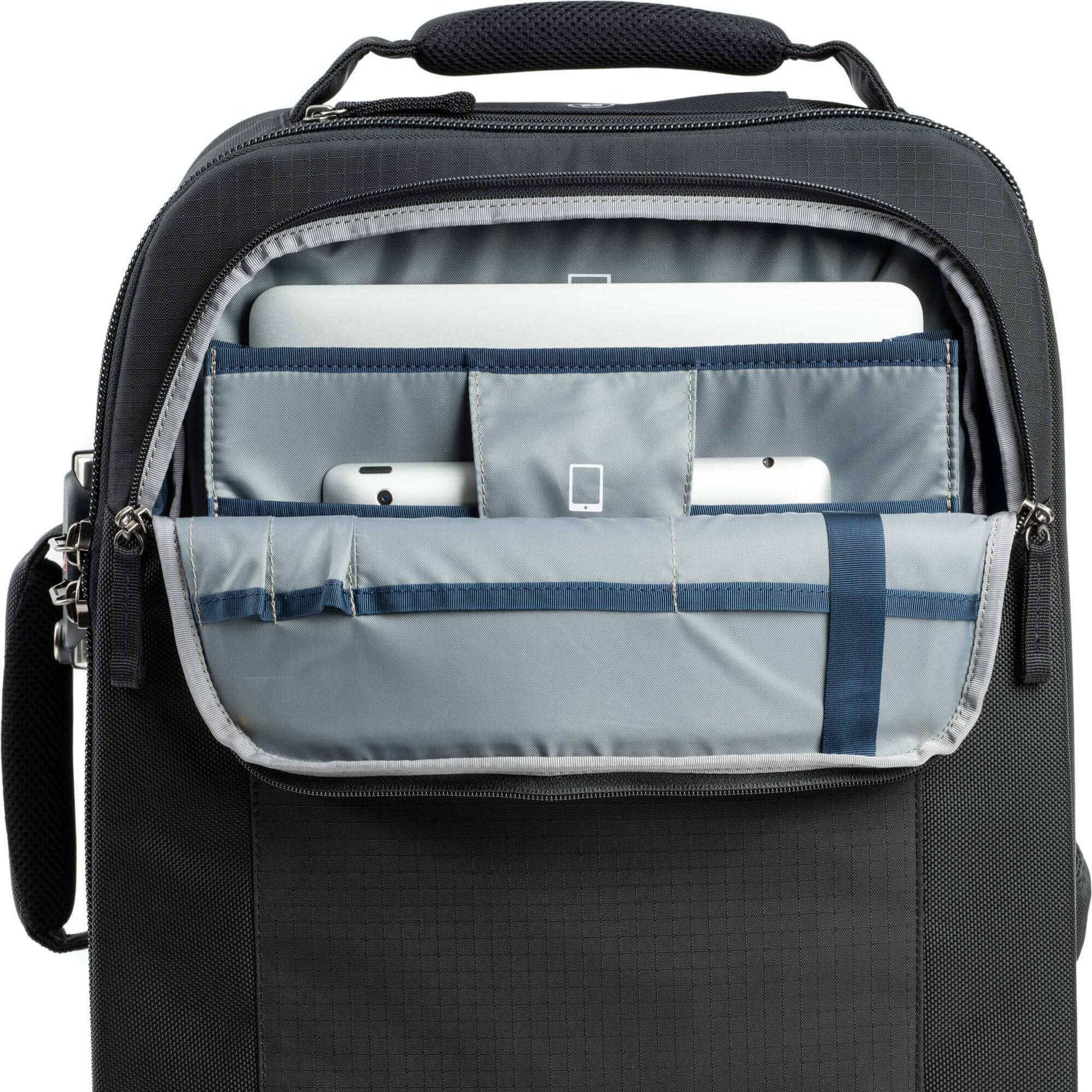 Professional camera bag Airport Roller Derby holding 2 cameras, laptop, and iPad