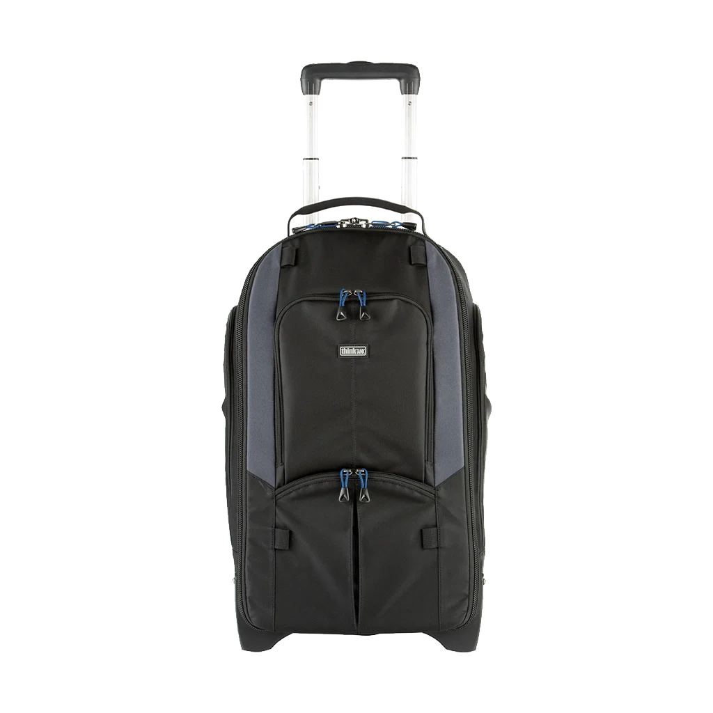 Think Tank StreetWalker Rolling Backpack V2.0 — black, wheeled camera roller bag with padded interior and backpack straps