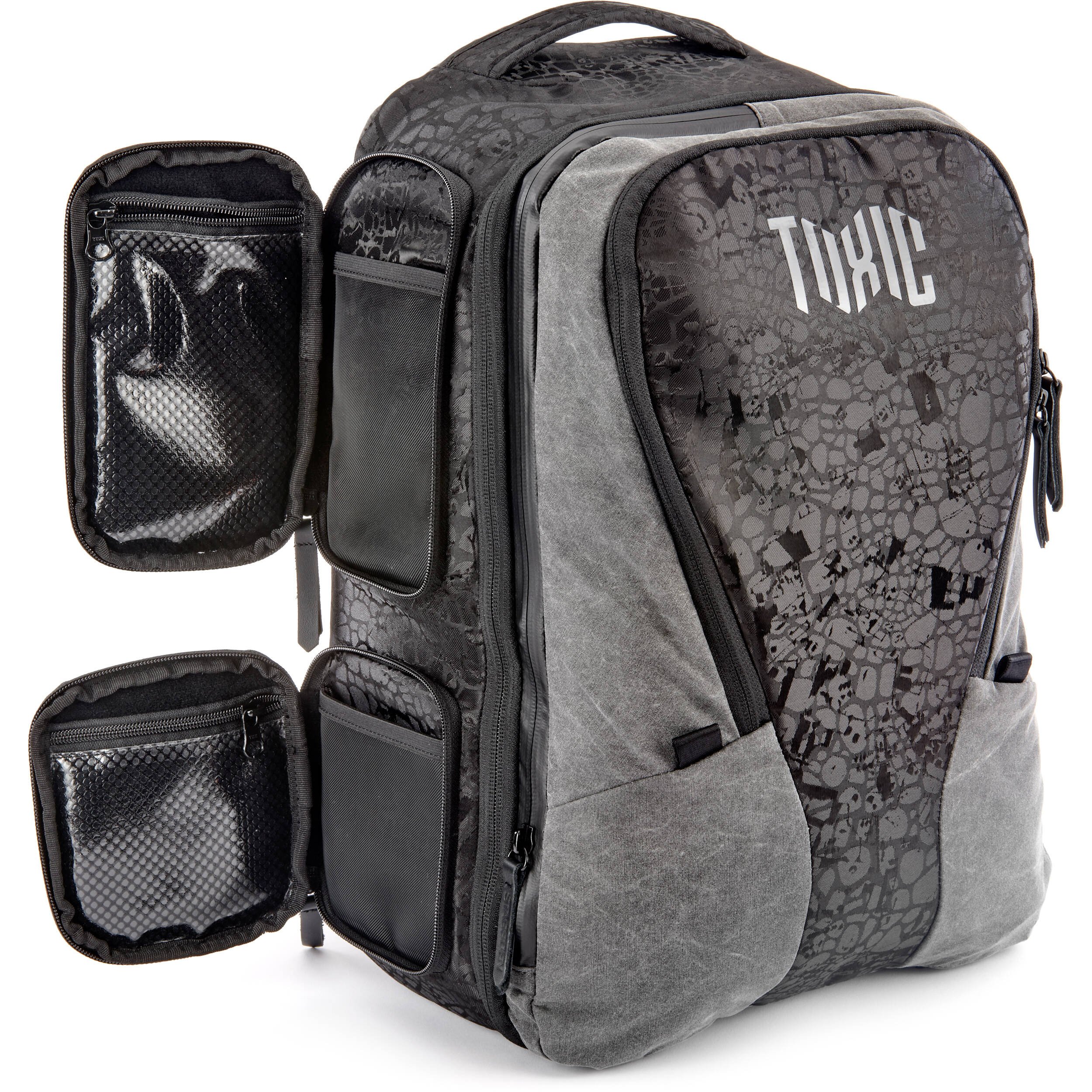 Valkyrie camera backpack with adjustable dividers, tripod holder, water-resistant fabric, and padded interior for photography gear
