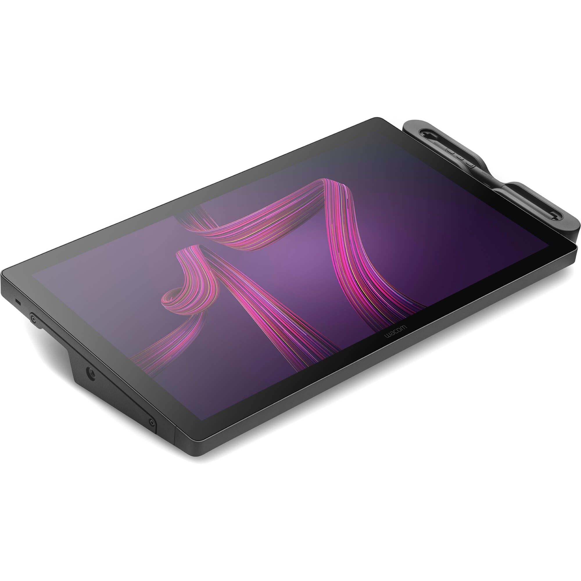 Wacom Cintiq Pro 17 interactive pen display showing 4K touchscreen with Wacom Pro Pen 3, vibrant colours, and customisable ExpressKeys.
