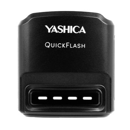 YASHICA QuickFlash Mini, compact USB-C camera flash with 5400K–6500K light.