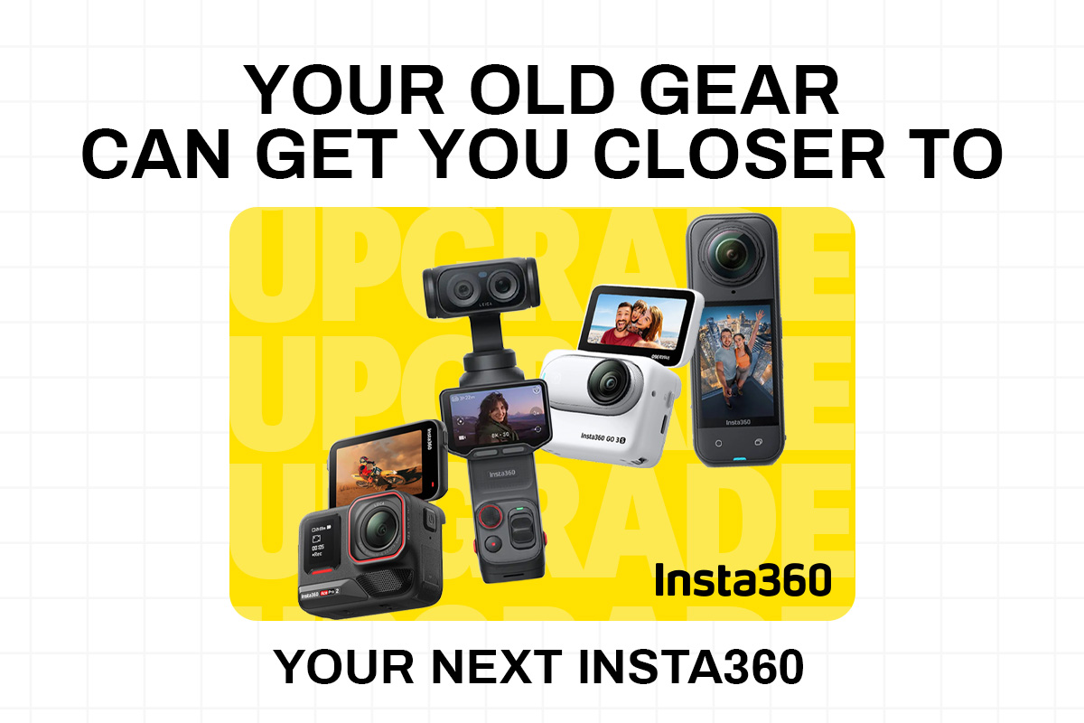 Insta360 action camera trade-in and upgrade campaign at Outdoorphoto