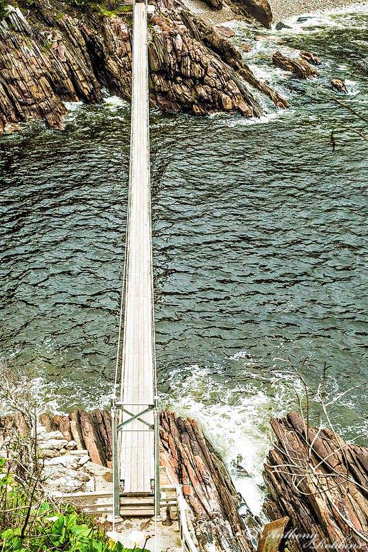Storms River suspension bridge from above