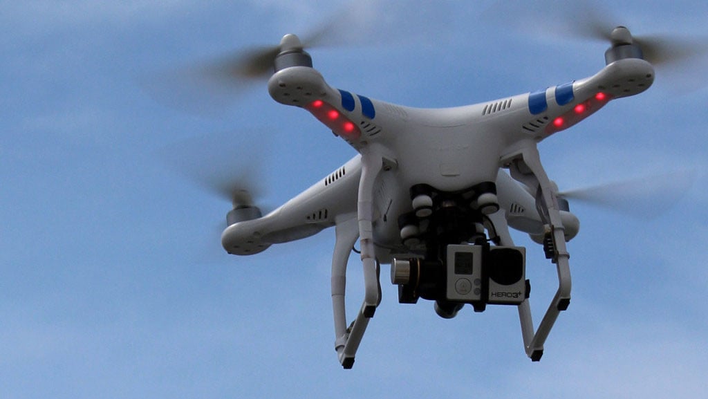 Image of DJI phantom 2 drone in action