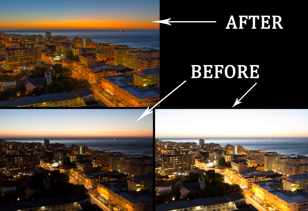 Before and after HDR