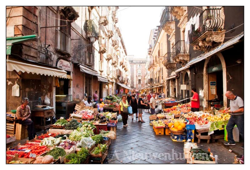 Fresh food market, Catania, Italy