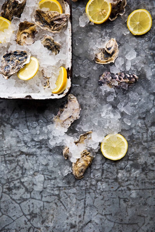 Photograph of a plate of oysters